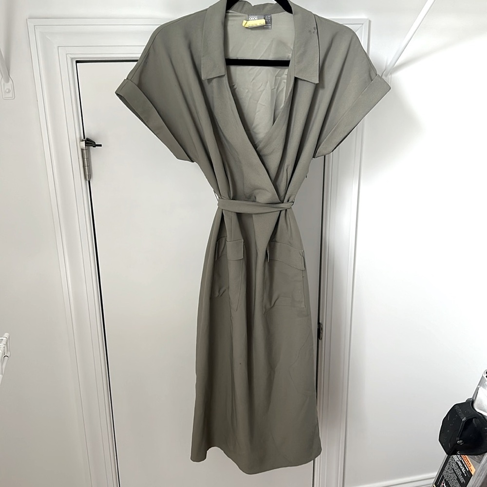 ASOS sage green midi dress. Perfect for the office and play. Size 6.